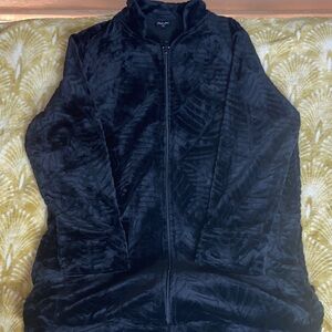 Black Fleece Jacket/ House Coat